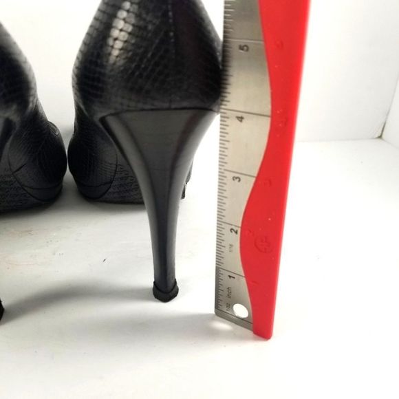 Calvin Klein Black Snake Skin Embossed Heel SIZE 9.5. S702 - Picture 4 of 6